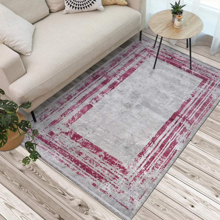 Grey Rose Turkish Rug 5X8 ft