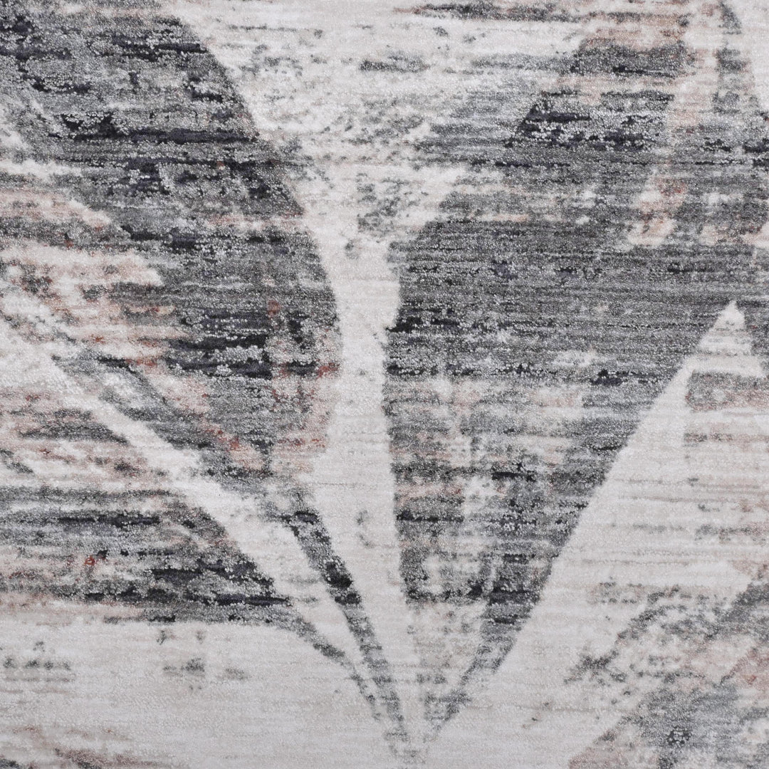 Grey & White Abstract Turkish Rug 5X8 ft