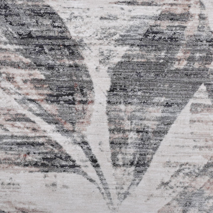 Grey & White Abstract Turkish Rug 5X8 ft