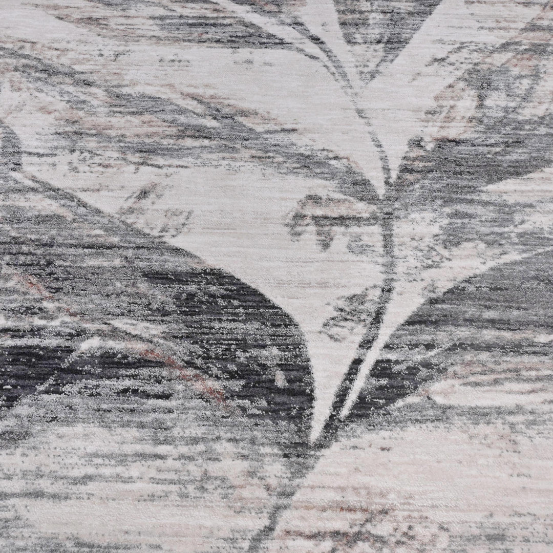 Grey & White Abstract Turkish Rug 5X8 ft