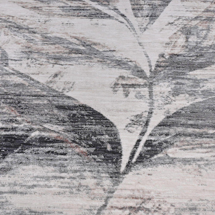 Grey & White Abstract Turkish Rug 5X8 ft