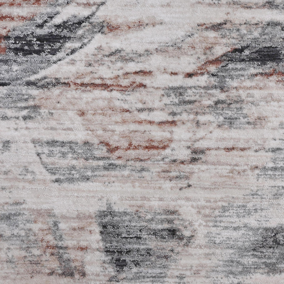 Grey & White Abstract Turkish Rug 5X8 ft