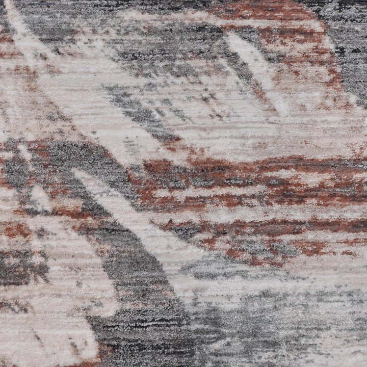 Grey & White Abstract Turkish Rug 5X8 ft