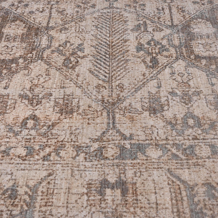 Beige & Grey Vintage Turkish Rug 5X8 ft