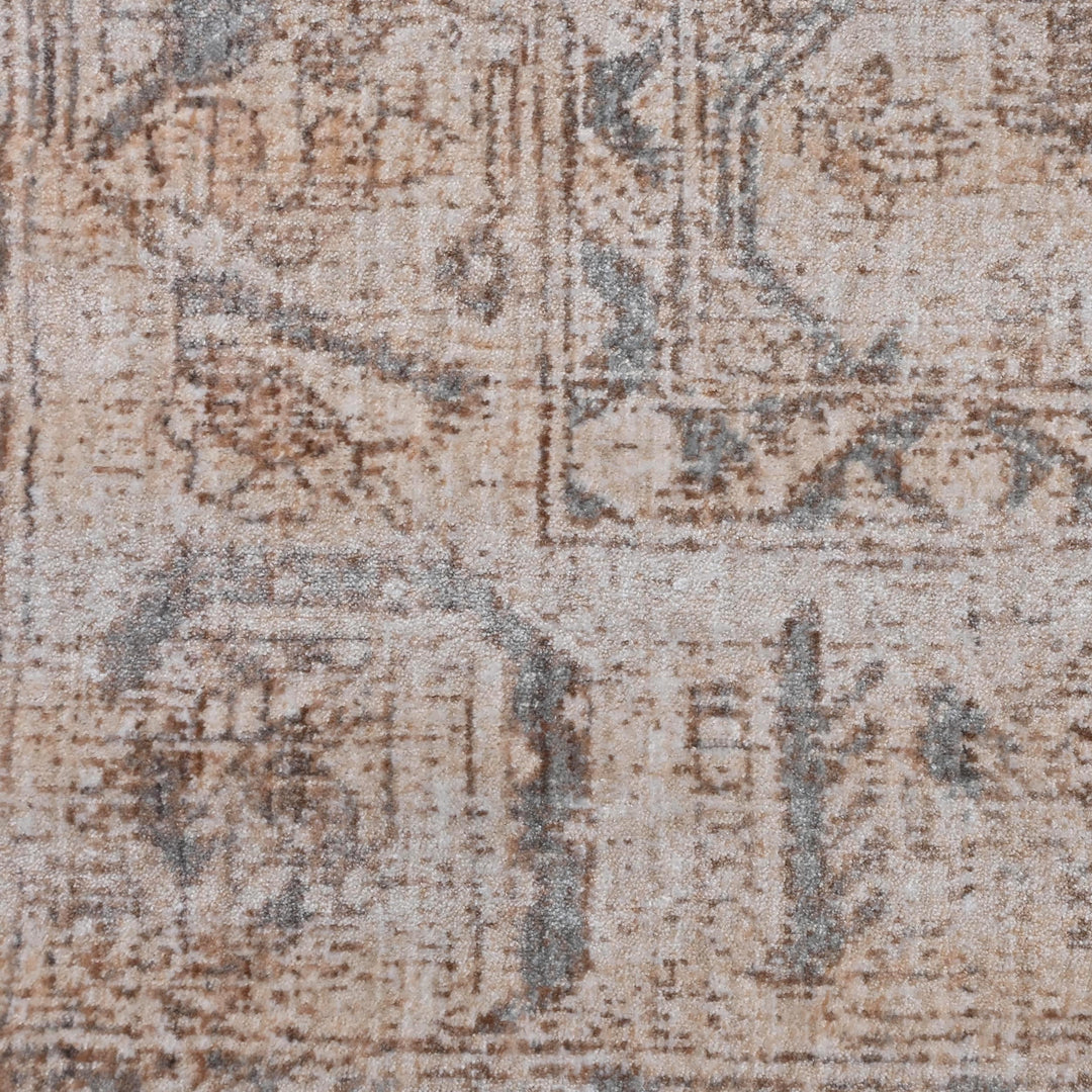 Beige & Grey Vintage Turkish Rug 5X8 ft