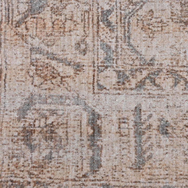 Beige & Grey Vintage Turkish Rug 5X8 ft