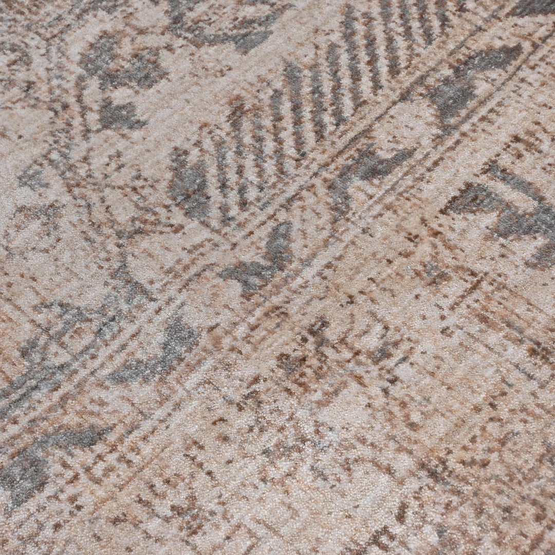 Beige & Grey Vintage Turkish Rug 5X8 ft