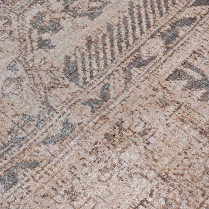 Beige & Grey Vintage Turkish Rug 5X8 ft