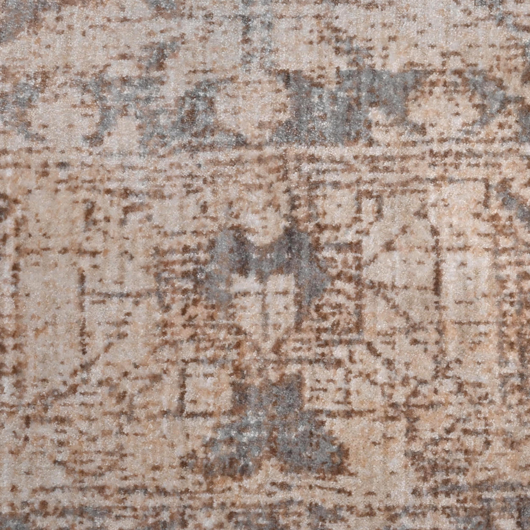 Beige & Grey Vintage Turkish Rug 5X8 ft