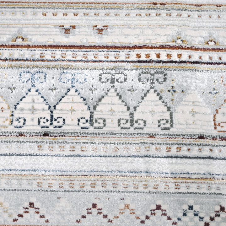 Grey & Beige Strips Turkish Rug 5X8 ft