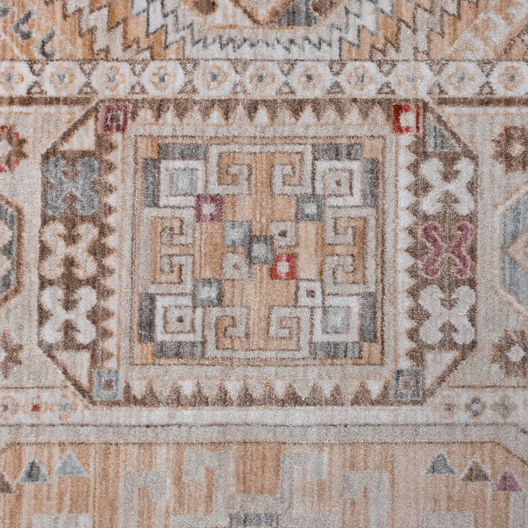 Beige Rose Tribal Turkish Rug 5X8 ft