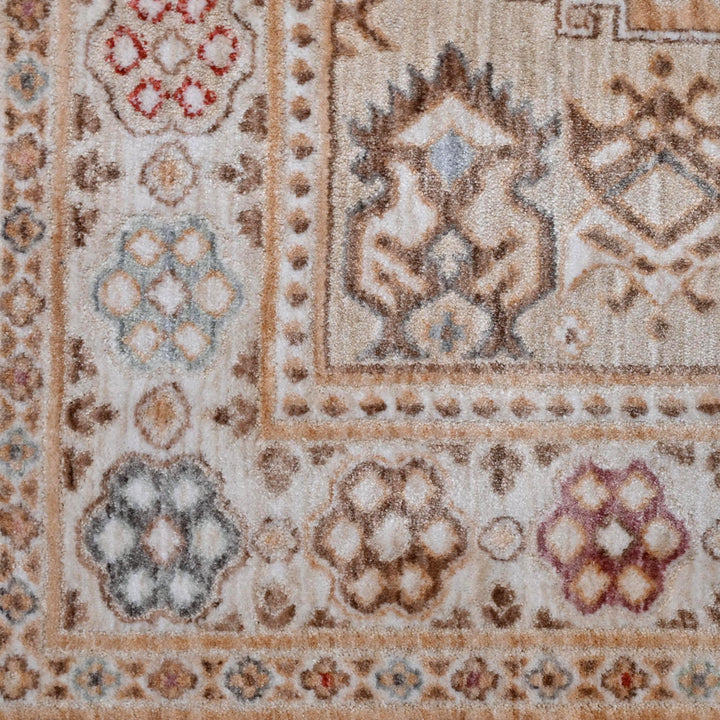 Beige Rose Tribal Turkish Rug 5X8 ft
