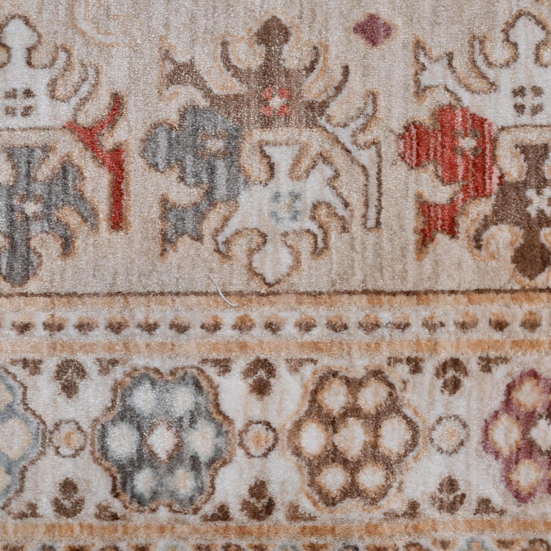 Beige Rose Tribal Turkish Rug 5X8 ft