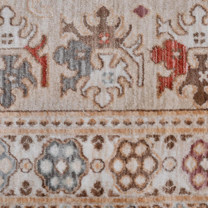 Beige Rose Tribal Turkish Rug 5X8 ft