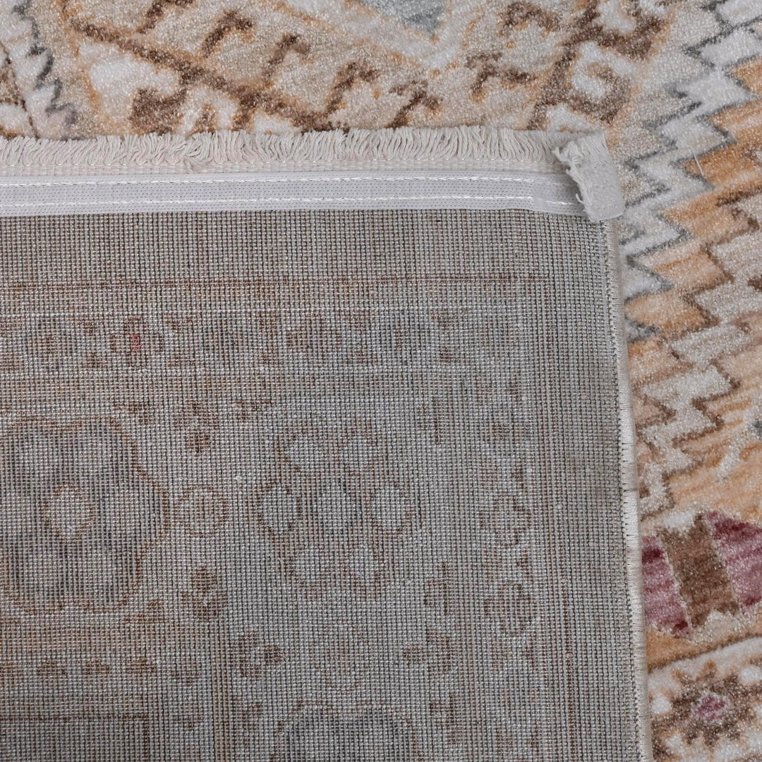 Beige Rose Tribal Turkish Rug 5X8 ft
