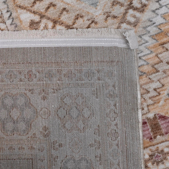 Beige Rose Tribal Turkish Rug 5X8 ft
