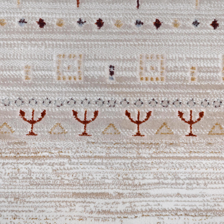 Cream Grey Strips Turkish Rug 5X8 ft