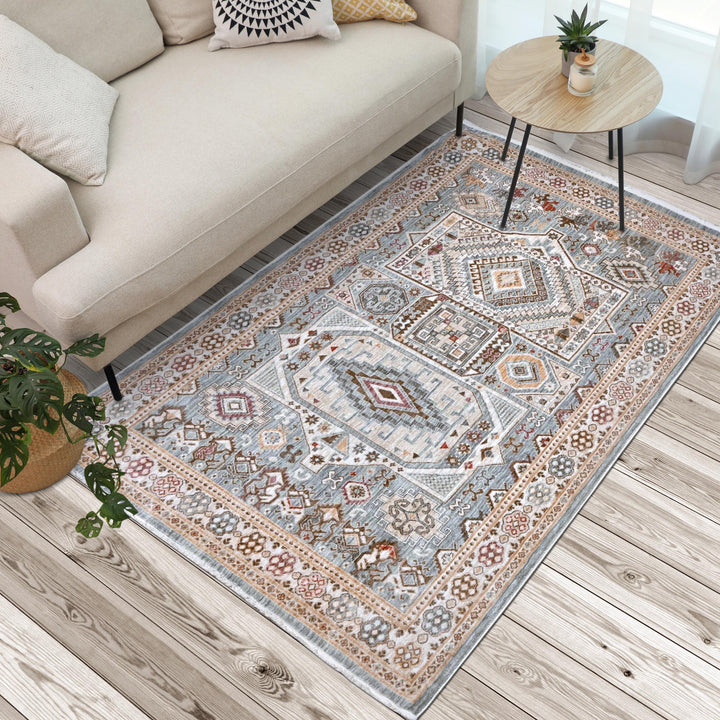 Multi Pastel Turkish Rug 5X8 ft