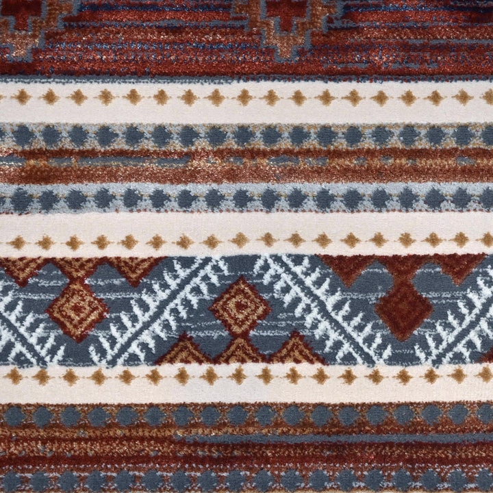 Multi Brown Strips Turkish Rug 5X8 ft