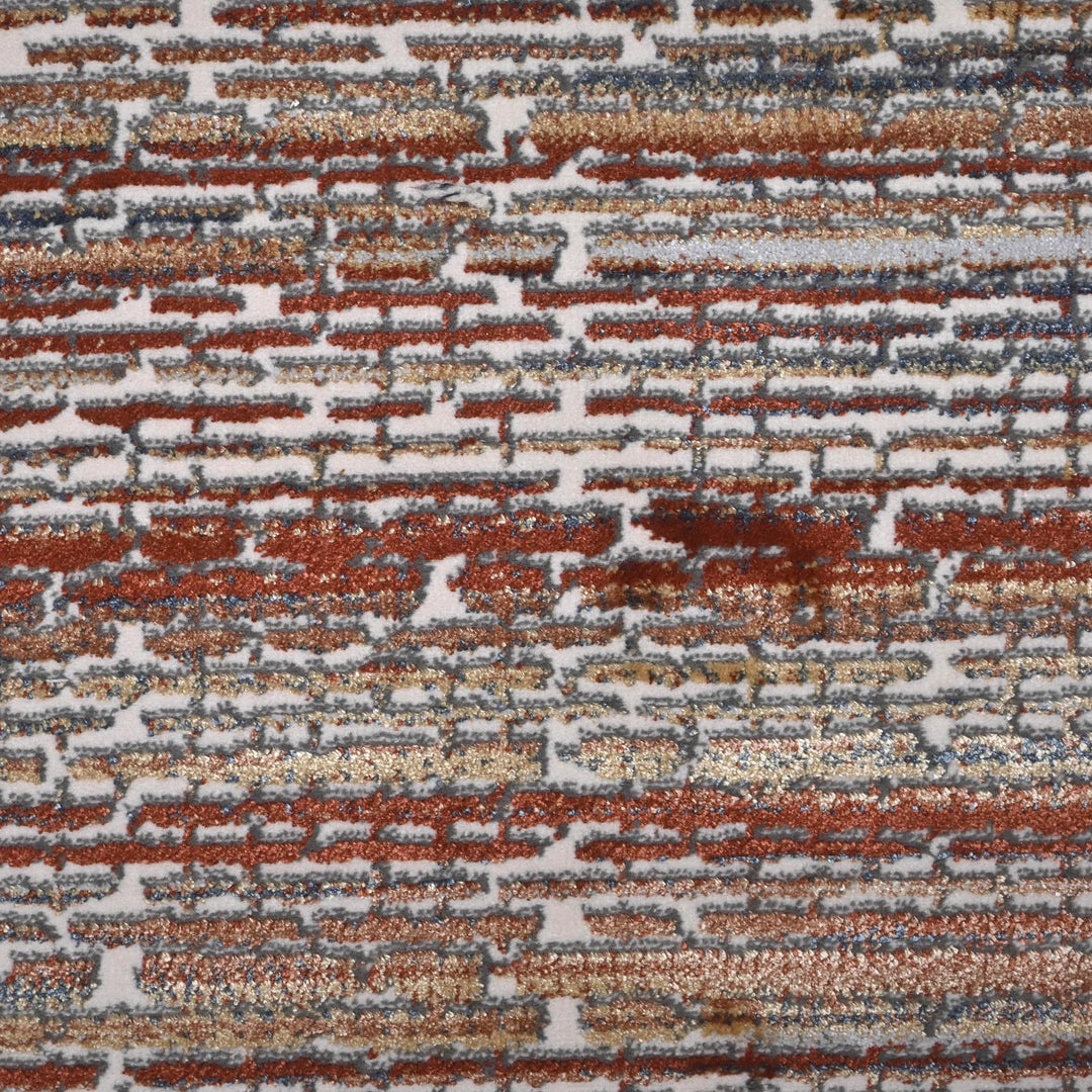 Multi Brown Strips Turkish Rug 5X8 ft -