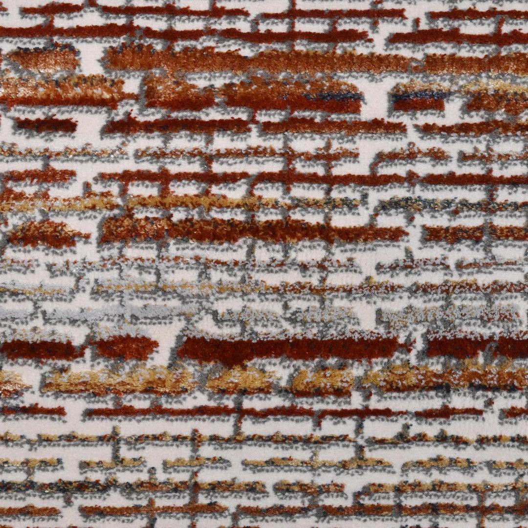 Multi Brown Strips Turkish Rug 5X8 ft -