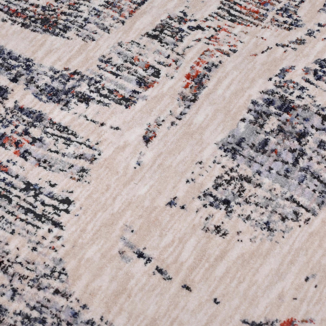 Pink Beige Geometric Turkish Rug 5X8 ft