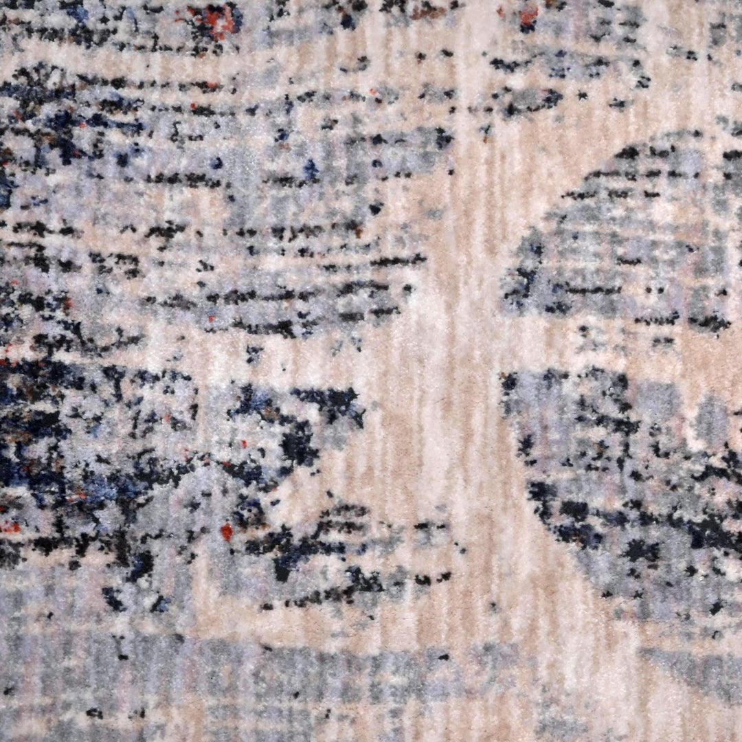 Pink Beige Geometric Turkish Rug 5X8 ft