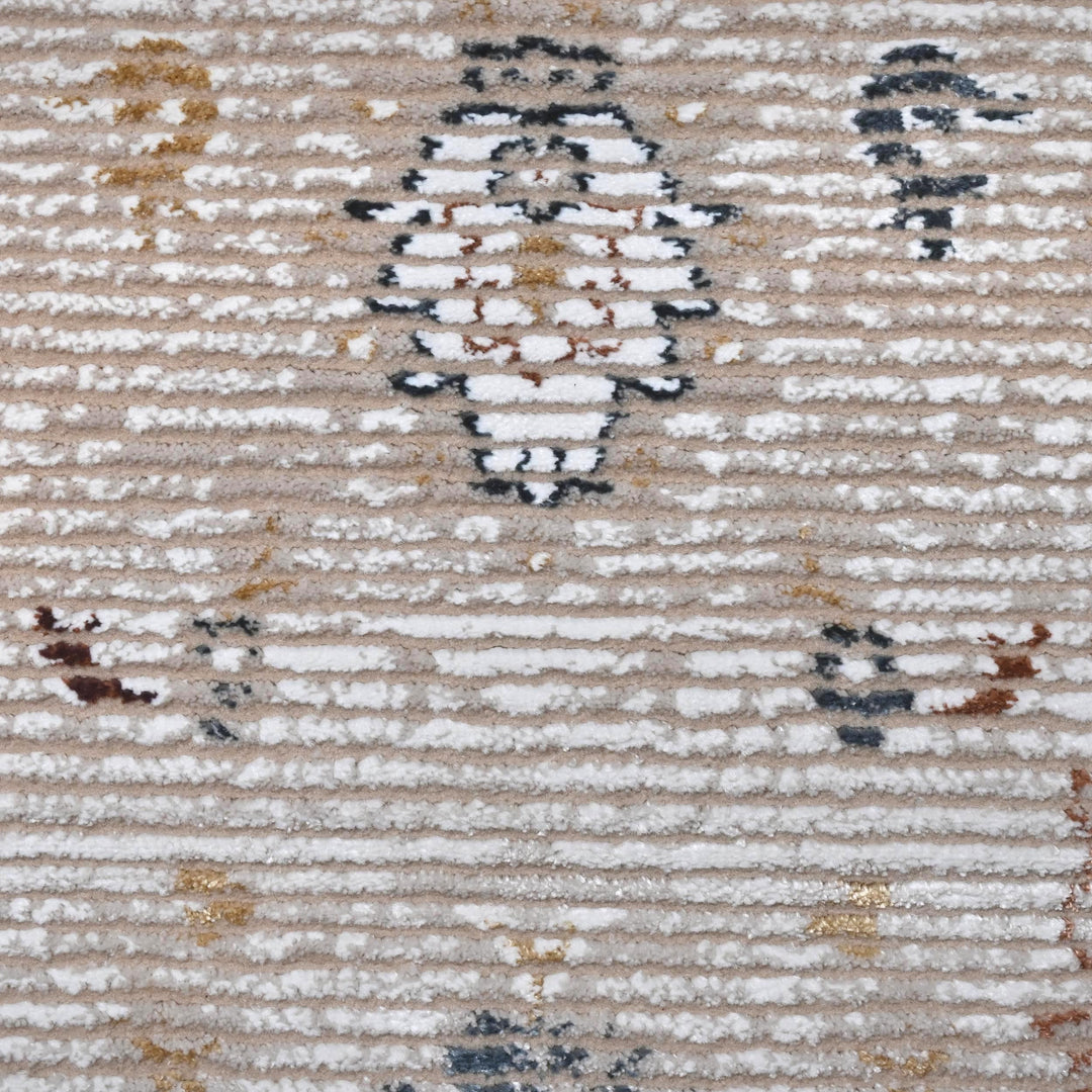 Grey Beige Floral Turkish Rug 5X8 ft