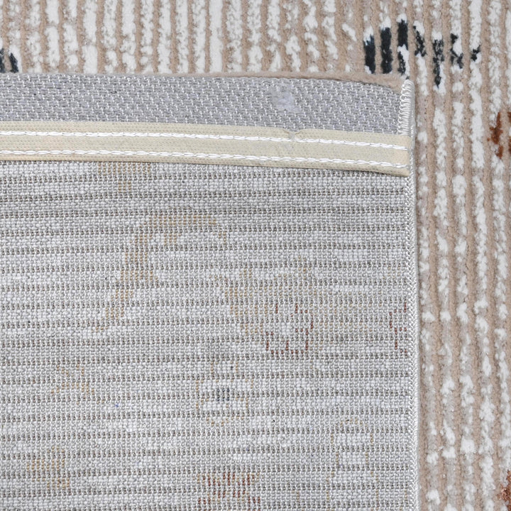 Grey Beige Floral Turkish Rug 5X8 ft