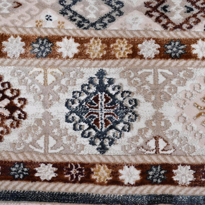 Beige Cream Strips Turkish Rug 5X8 ft