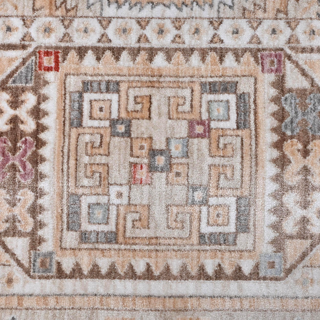 Beige Brown Vintage Turkish Rug 5X8 ft