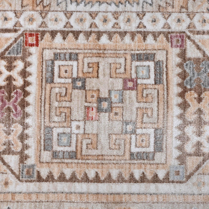 Beige Brown Vintage Turkish Rug 5X8 ft