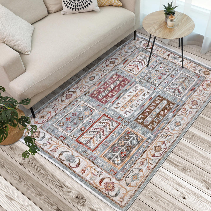 Multi Color Geometric Turkish Rug 5X8 ft