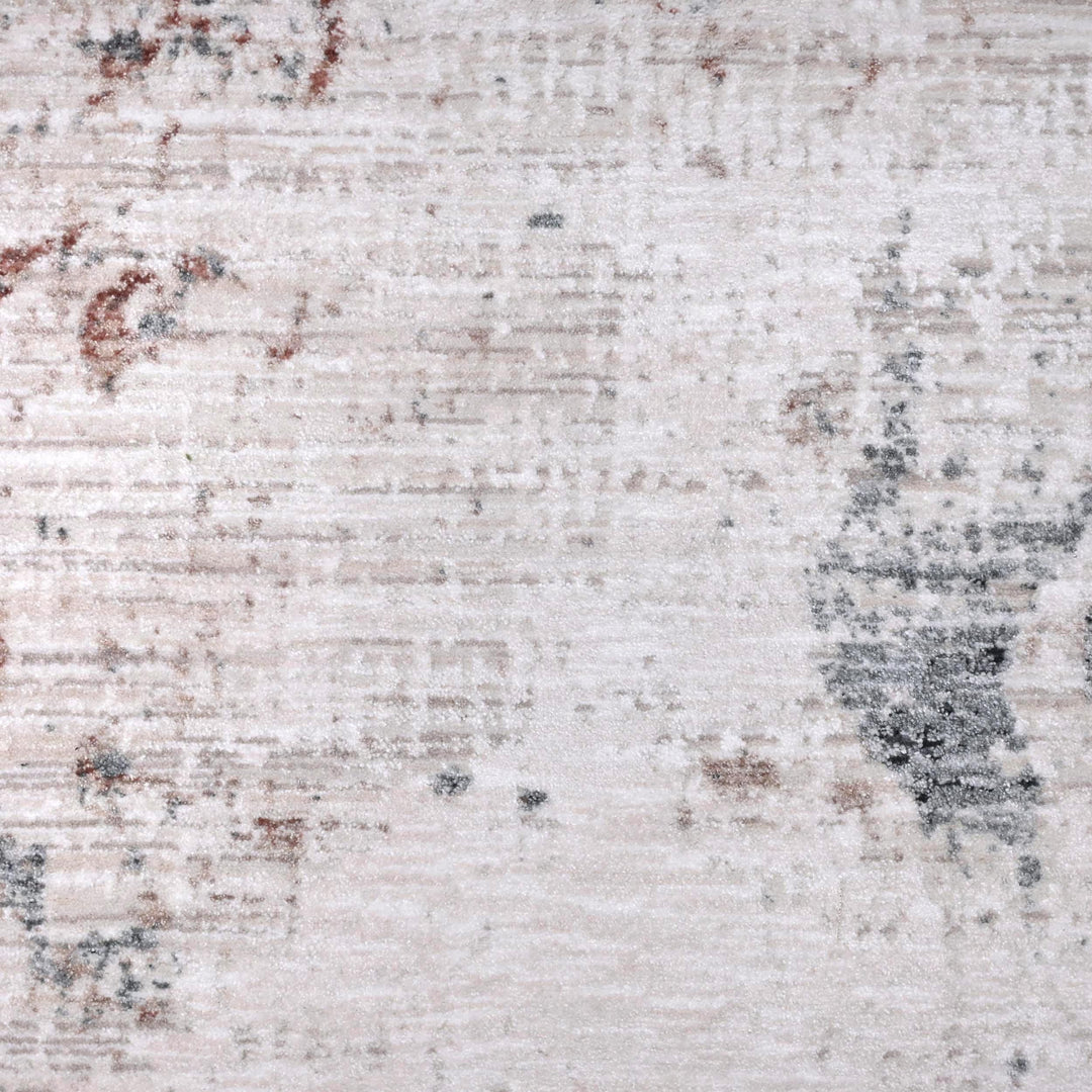 Grey Pink Abstract Turkish Rug 5X8 ft