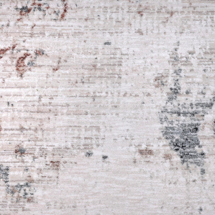 Grey Pink Abstract Turkish Rug 5X8 ft