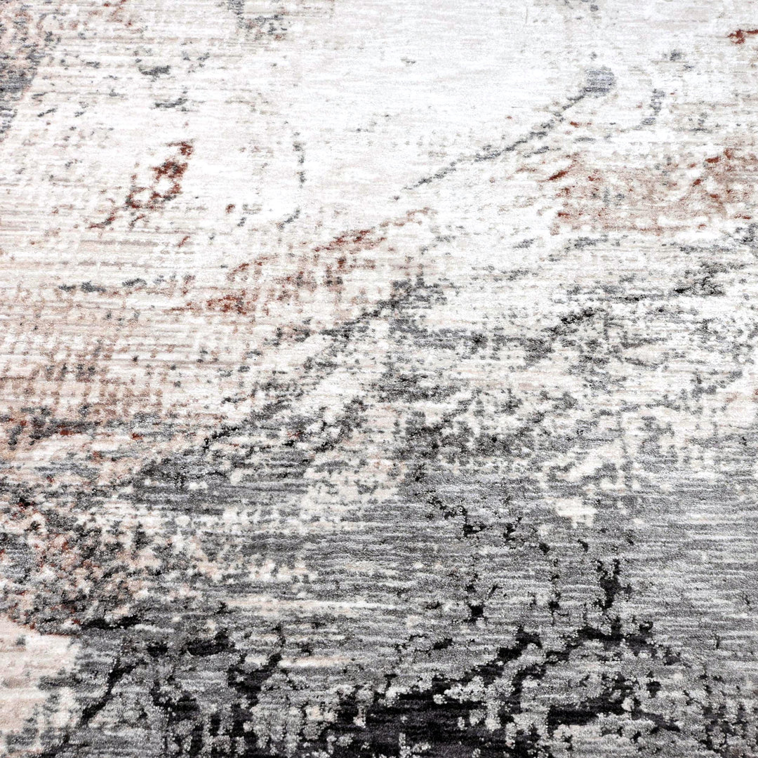 Grey Pink Abstract Turkish Rug 5X8 ft