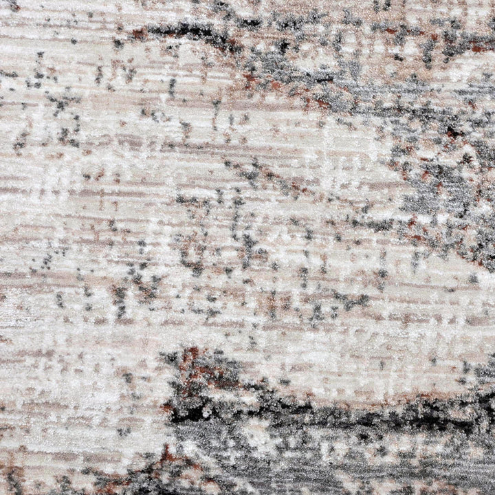 Grey Pink Abstract Turkish Rug 5X8 ft