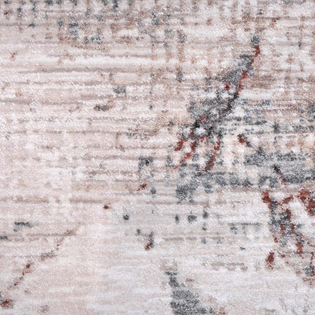 Grey Pink Abstract Turkish Rug 5X8 ft