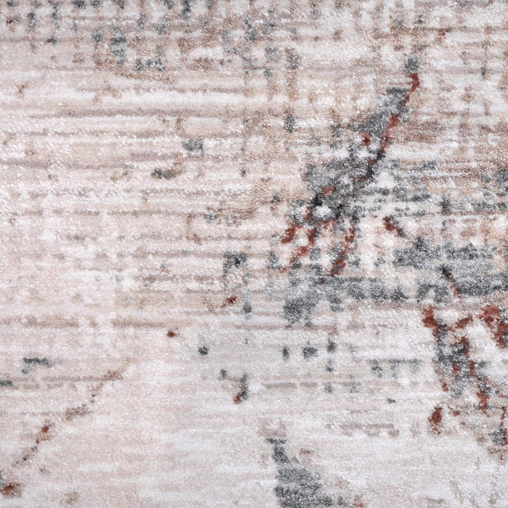 Grey Pink Abstract Turkish Rug 5X8 ft