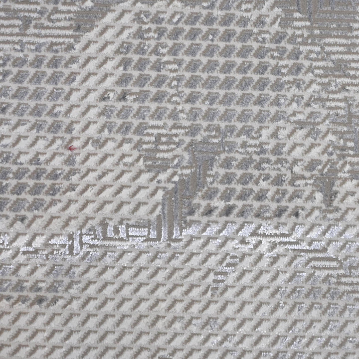 Grey Silver Floral Turkish Rug 5X8 ft