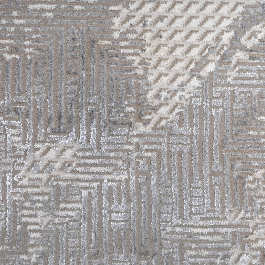 Grey Silver Floral Turkish Rug 5X8 ft