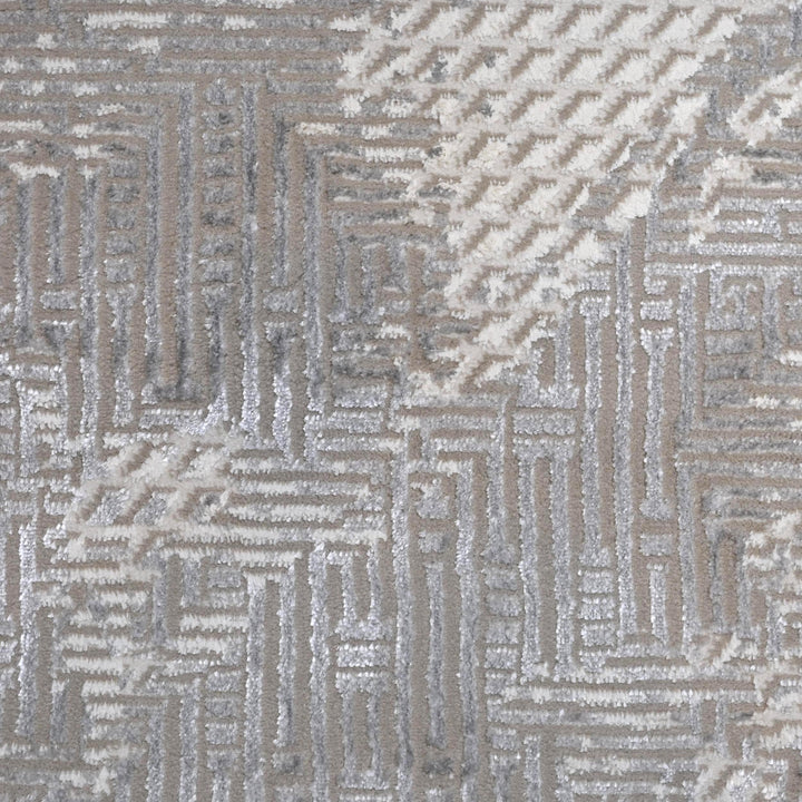 Grey Silver Floral Turkish Rug 5X8 ft