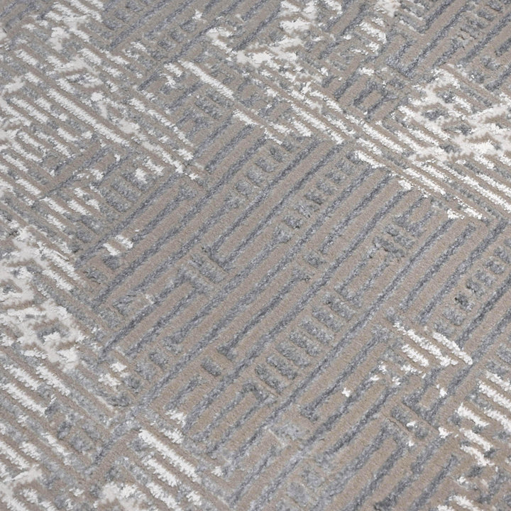 Grey Silver Floral Turkish Rug 5X8 ft