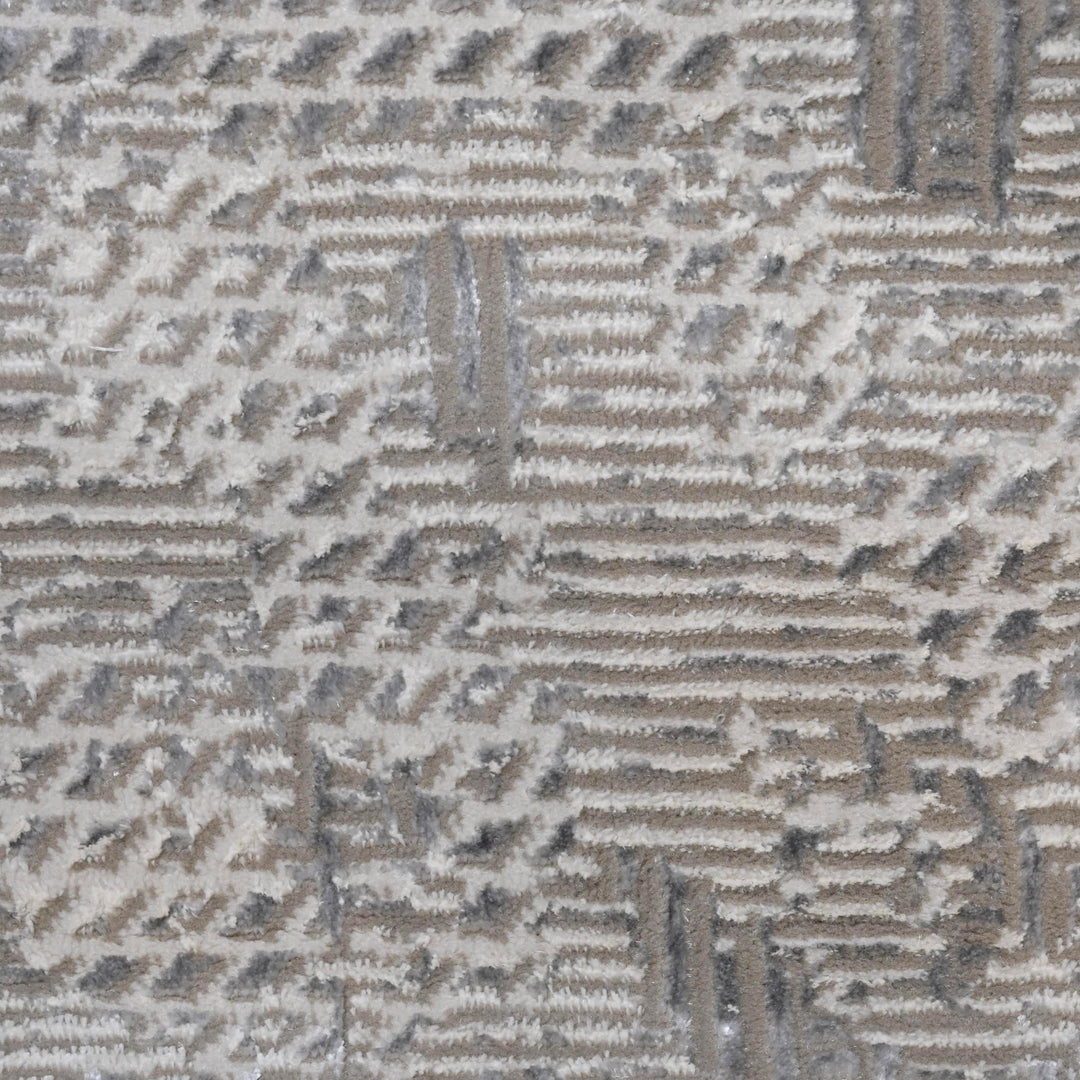 Grey Silver Floral Turkish Rug 5X8 ft