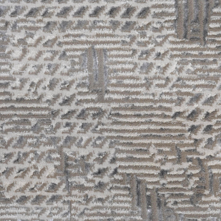 Grey Silver Floral Turkish Rug 5X8 ft