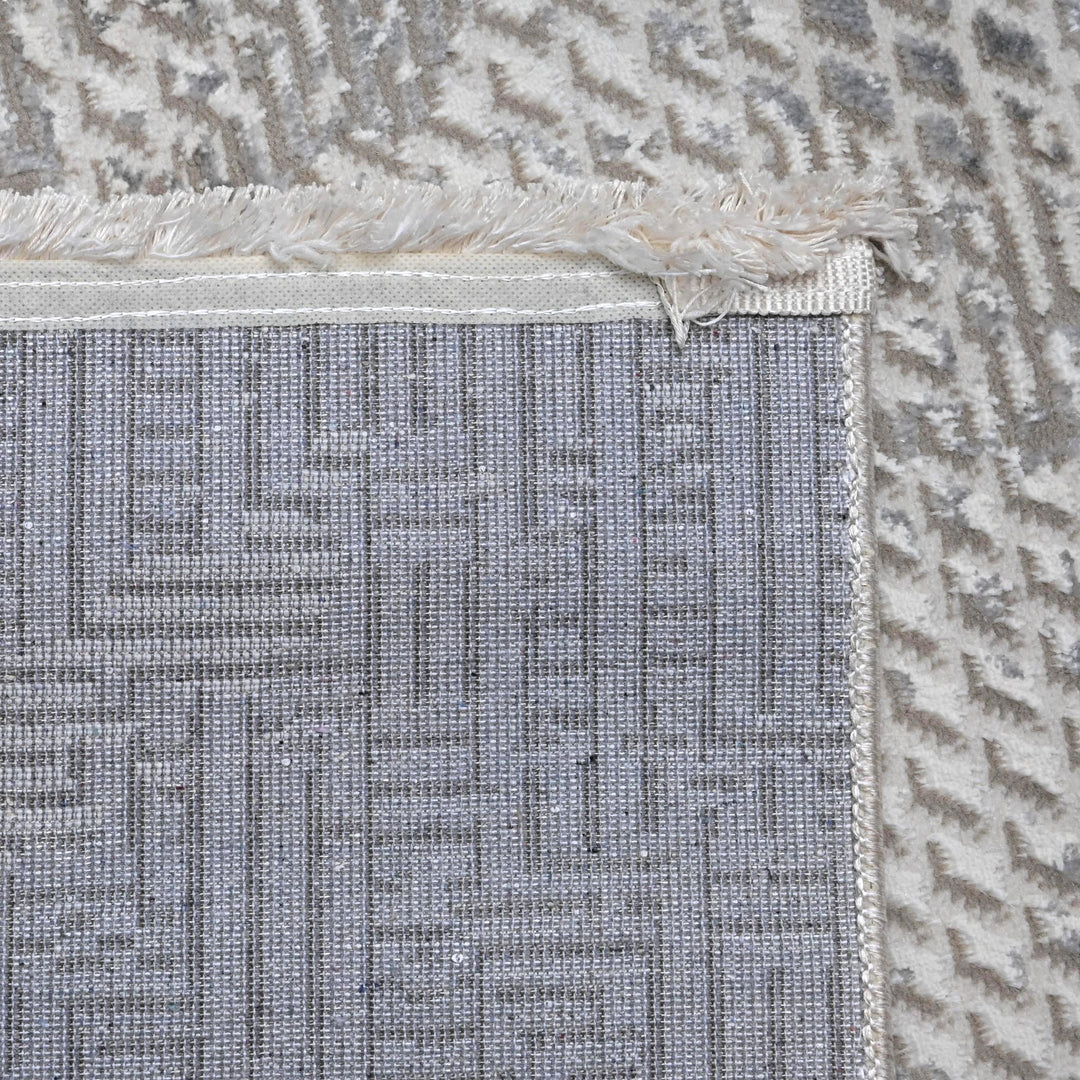 Grey Silver Floral Turkish Rug 5X8 ft