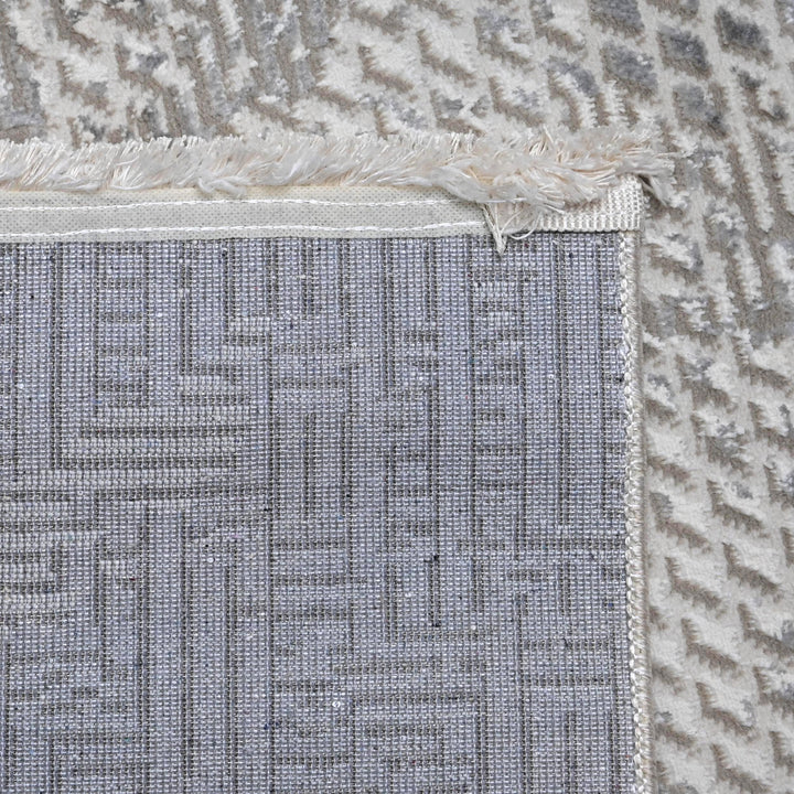 Grey Silver Floral Turkish Rug 5X8 ft