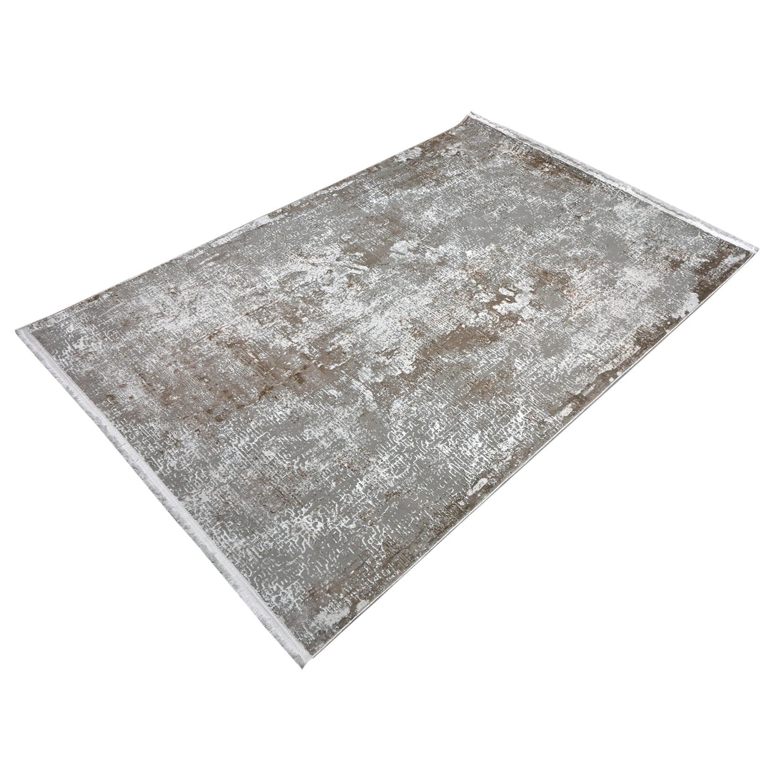 Grey Green Abstract Turkish Rug 5X8 ft