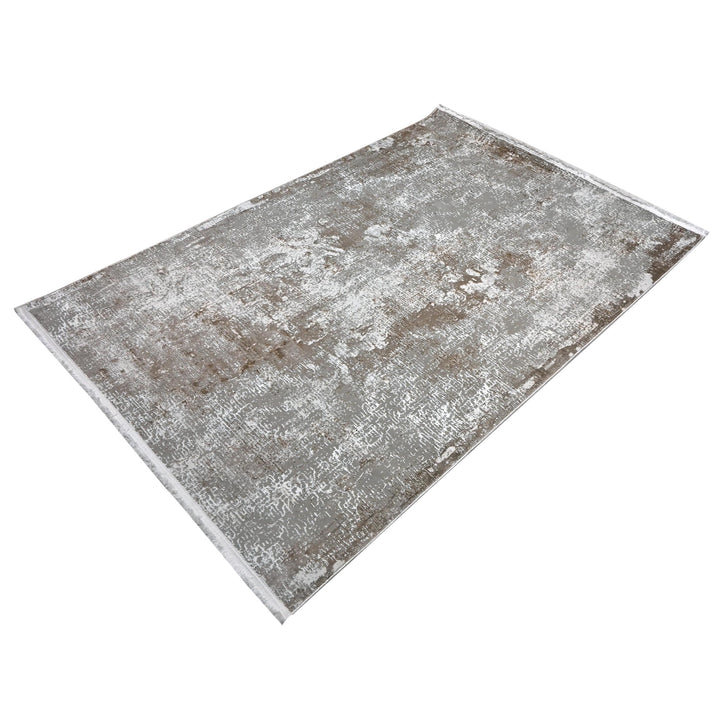 Grey Green Abstract Turkish Rug 5X8 ft