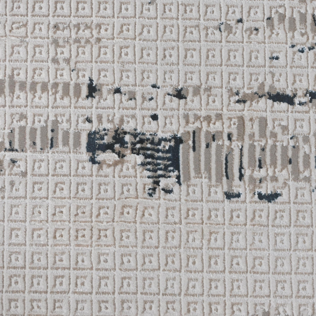 Grey Beige Abstract Turkish Rug 5X8 ft